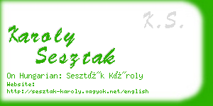 karoly sesztak business card